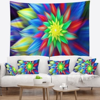 Designart 'Dance of Bright Multi Color Flower' Floral Wall Tapestry ...