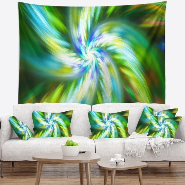 Designart 'Beautiful Green Flower Petals' Floral Wall Tapestry