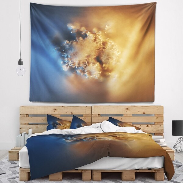 Designart 'Small Macro Prickly Texture Brown' Abstract Wall Tapestry