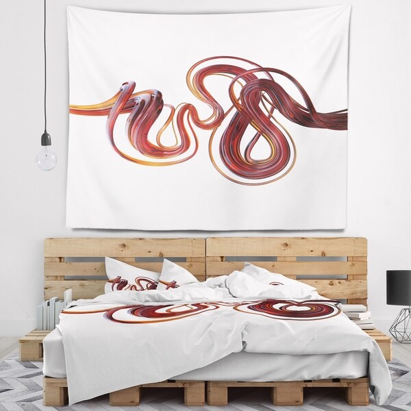Designart '3d Flexible Caramel Lines' Abstract Wall Tapestry