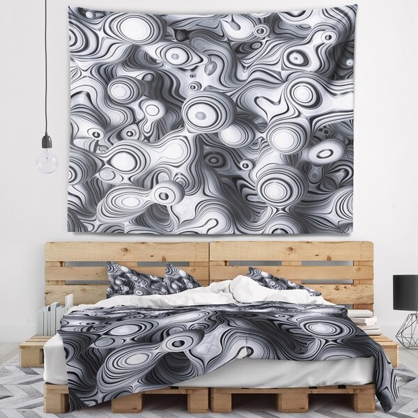 Designart '3D Abstract Wavy Bubbles' Abstract Wall Tapestry