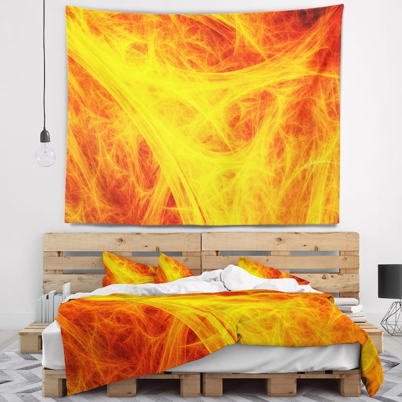 Designart Orange Mystic Psychedelic Texture Abstract Wall Tapestry Bed Bath And Beyond 20919789