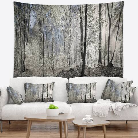 Designart 'Dark Morning in Forest Panorama' Landscape Wall Tapestry