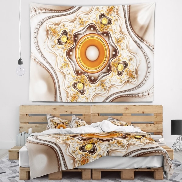 Designart 'Fractal Circles and Wavy Curves' Abstract Wall Tapestry