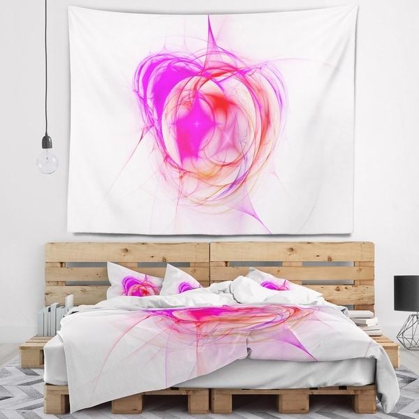 Designart 'Pink Fractal Explosion Supernova' Abstract Wall Tapestry