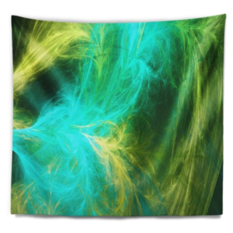 Designart 'Green Mystic Psychedelic Design' Abstract Wall Tapestry ...