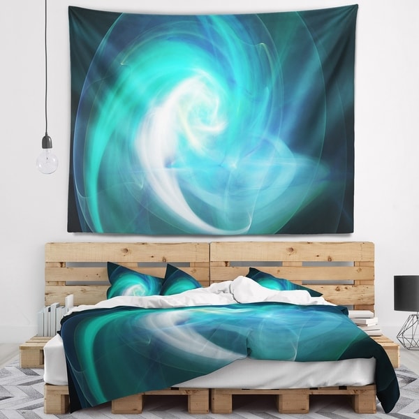Designart 'Blue Fractal Abstract Illustration' Abstract Wall Tapestry