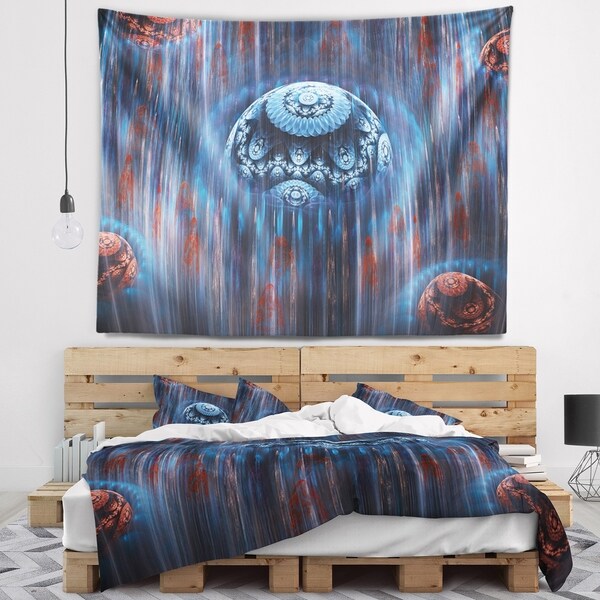 Designart 'Blue World of Infinite Universe' Abstract Wall Tapestry