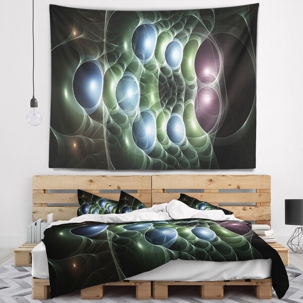 Designart 'Light Blue 3D Surreal Circles' Abstract Wall Tapestry