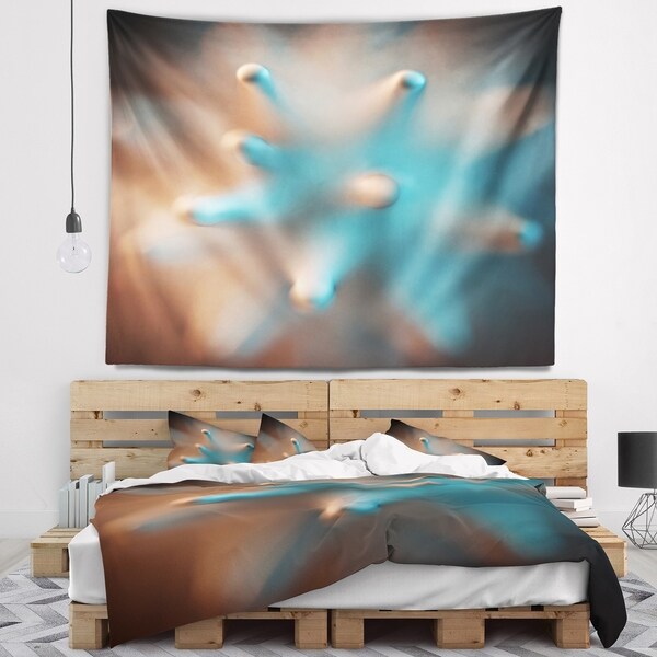 Designart 'Blue Macro Prickly Texture' Abstract Wall Tapestry
