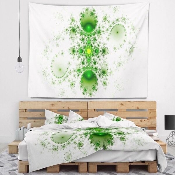 Designart 'Cabalistic Nature Green Fractal Art' Abstract Wall Tapestry