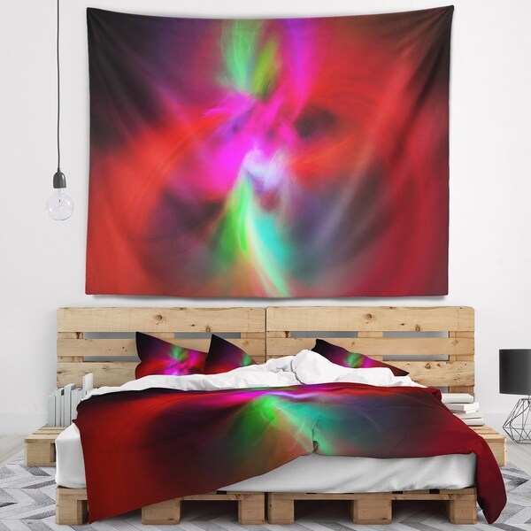 Designart 'Red Spiral Kaleidoscope' Abstract Wall Tapestry