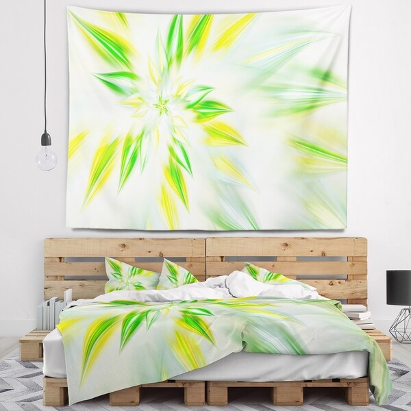 Designart 'Light Green Fractal Spiral Flower' Abstract Wall Tapestry