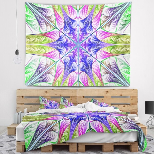 Designart 'Extraordinary Fractal Light Green Art' Abstract Wall Tapestry