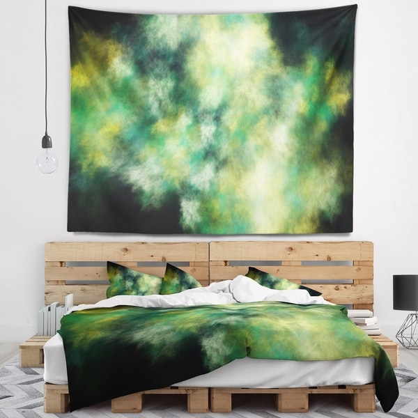 Designart 'Perfect Green Starry Sky' Abstract Wall Tapestry