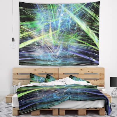 Designart 'Green Blue Magical Fractal Pattern' Abstract Wall Tapestry