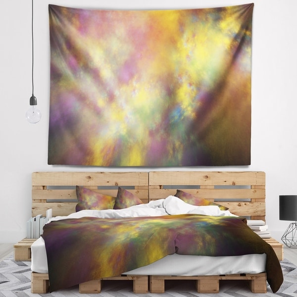 Designart 'Perfect Yellow Starry Sky' Abstract Wall Tapestry
