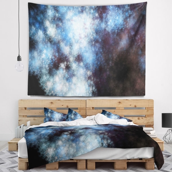Designart 'Blue White Starry Fractal Sky' Abstract Wall Tapestry