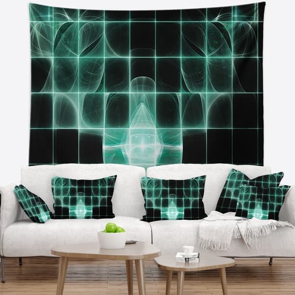 Designart Blue Bat On Rader Screen Abstract Wall Tapestry Overstock 20920295