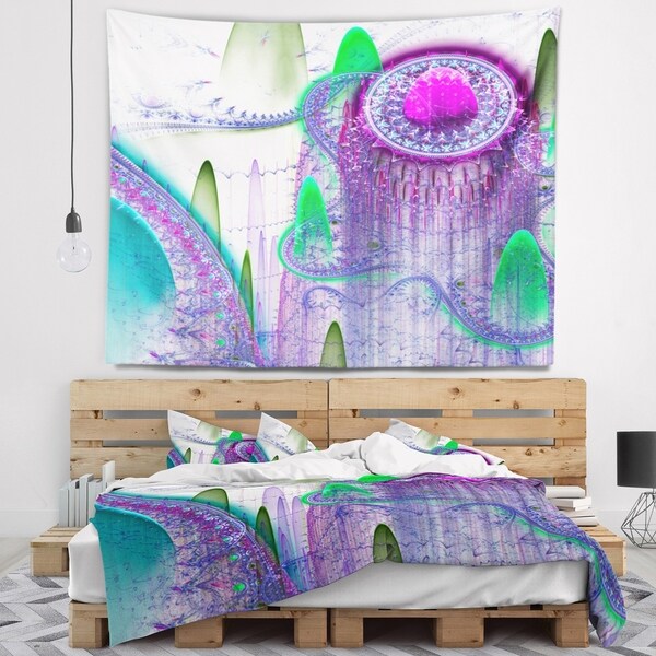 Designart 'Purple Fractal Infinite World' Abstract Wall Tapestry