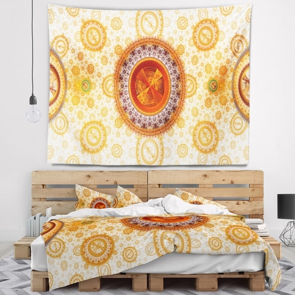 Designart 'Yellow Psychedelic Relaxing Art' Abstract Wall Tapestry
