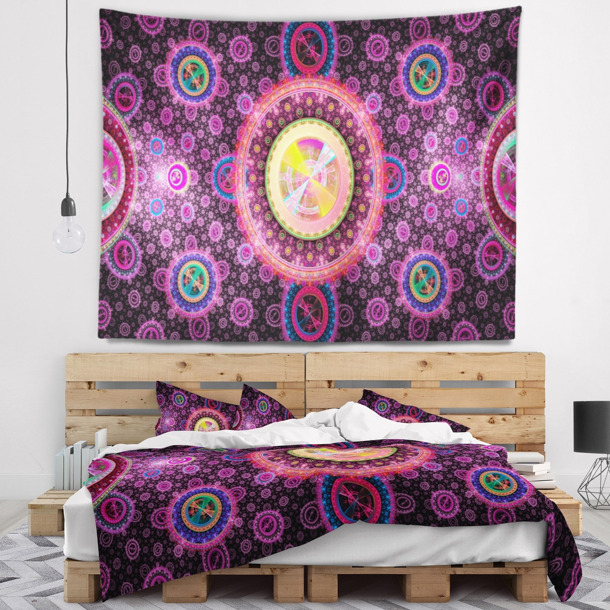 Designart 'Bright Pink Psychedelic Relaxing Art' Abstract Wall