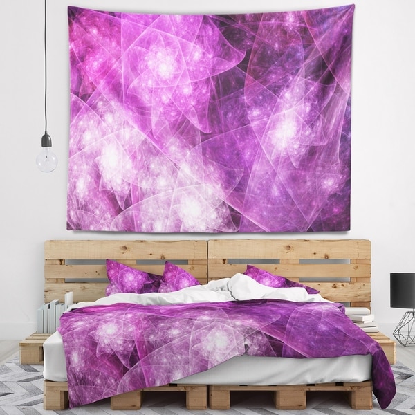 Designart 'Pink Rotating Polyhedron' Abstract Wall Tapestry