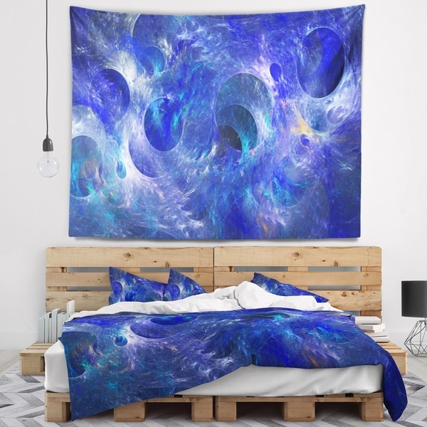 Designart 'Clear Blue Fractal Glass Texture' Abstract Wall Tapestry