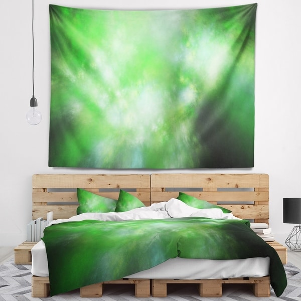 Designart 'Green Blur Sky with Stars' Abstract Wall Tapestry