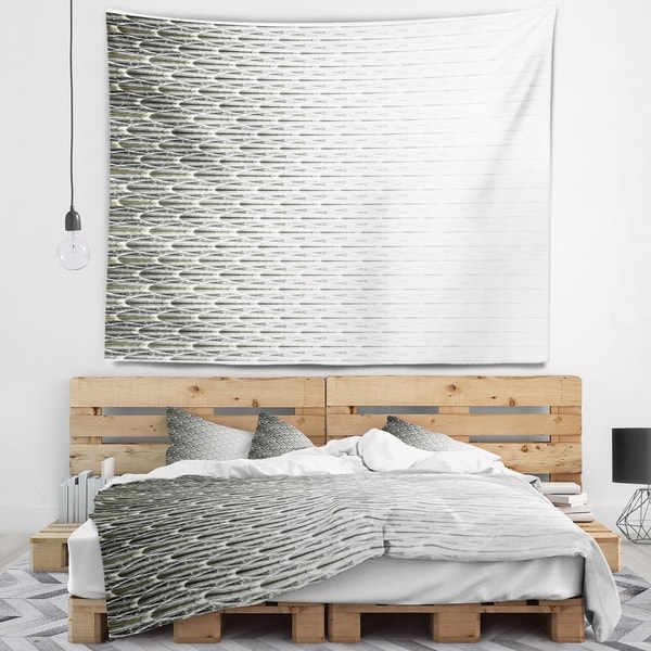 Designart 'White Symmetrical Fractal Flower' Abstract Wall Tapestry