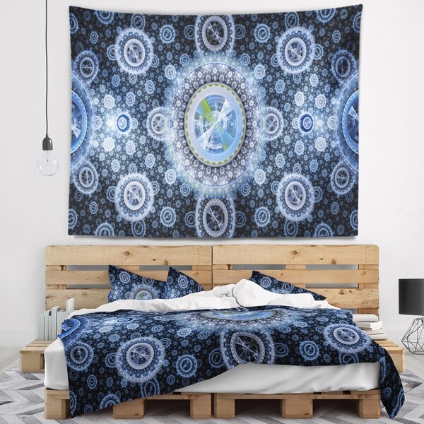 Designart 'Clear Blue Psychedelic Relaxing Art' Abstract Wall Tapestry