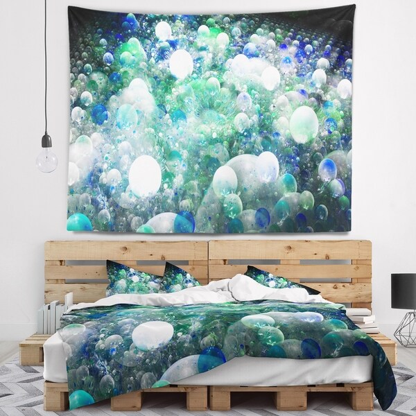 Designart 'Colorful Molecules Fractal Design' Abstract Wall Tapestry