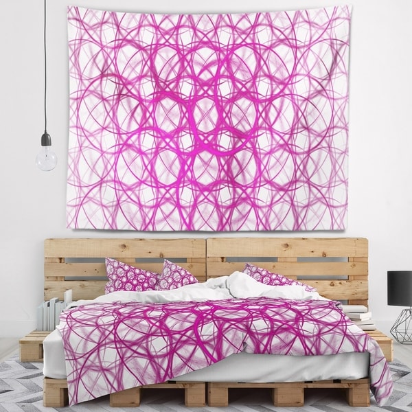Designart 'Pink Unusual Metal Grill' Abstract Wall Tapestry