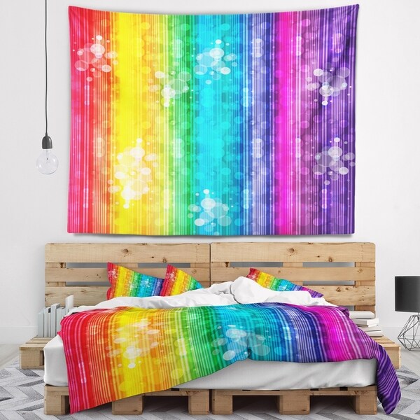 Designart 'Rainbow Effects Illustration' Abstract Wall Tapestry