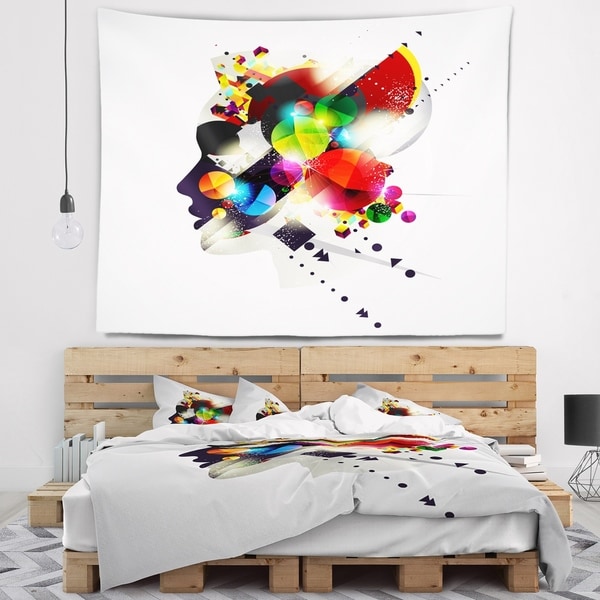 Designart 'Woman Abstract Profile' Abstract Wall Tapestry