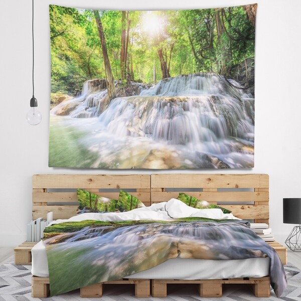 Designart 'Kanchanaburi Waterfall' Photography Wall Tapestry
