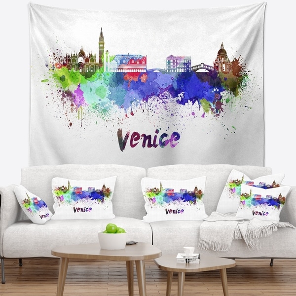 Designart 'Venice Skyline' Cityscape Wall Tapestry