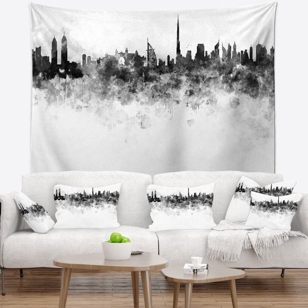 Designart 'Dubai Skyline' Cityscape Wall Tapestry