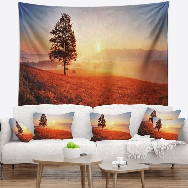Designart 'Tree and Sun' Landscape Photography Wall Tapestry