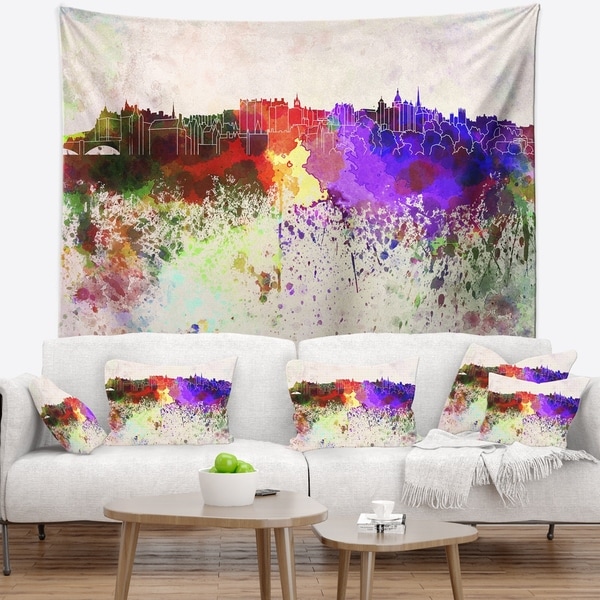 Designart 'Edinburgh Skyline' Cityscape Wall Tapestry
