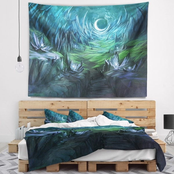 Designart 'Twilight Valley Landscape' Abstract Wall Tapestry