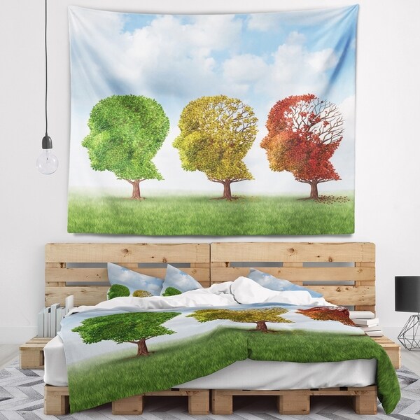 Designart 'Brain Aging' Abstract Wall Tapestry