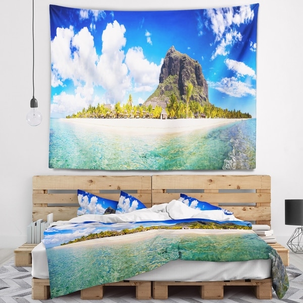 Designart 'Mauritius Beach Panorama' Photography Wall Tapestry