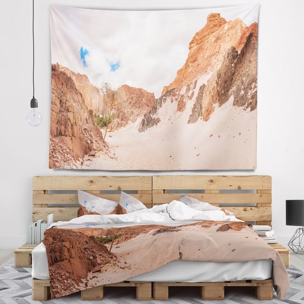 Designart 'Fantastic Panorama of White Canyon' Landscape Wall Tapestry