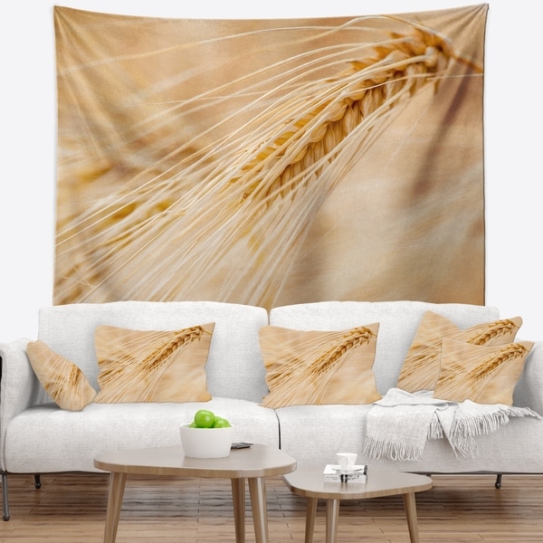 Designart 'Cereal Plants Barley' Floral Wall Tapestry