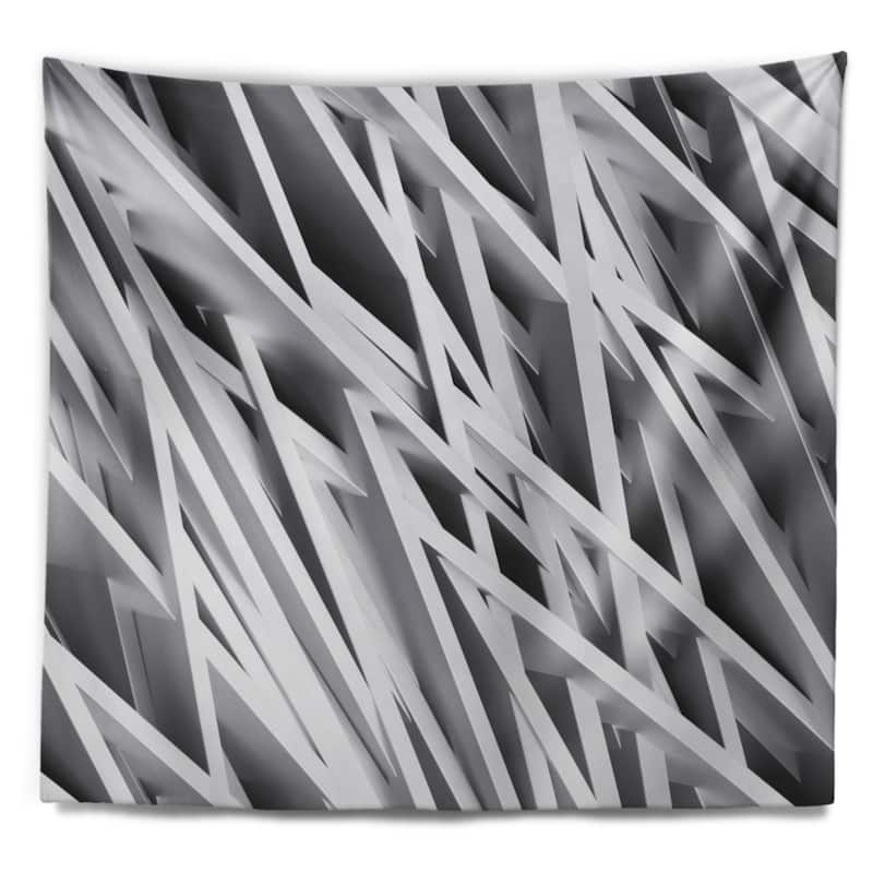 Designart 'White Geometric' Abstract Wall Tapestry