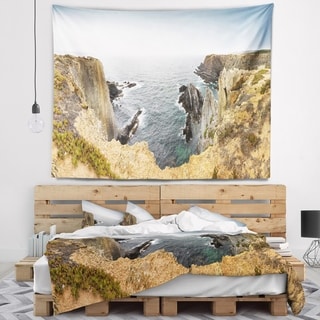 Designart 'Rocky Bay Portugal Panorama' Oversized Beach Wall Tapestry ...