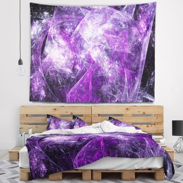 Designart 'Mystic Purple Fractal' Abstract Wall Tapestry