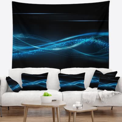 Designart 'Blue Abstract Vector Pattern' Contemporary Wall Tapestry