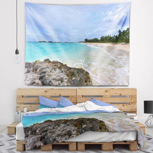 Designart 'Clearwater Beach Bermuda' Oversized Beach Wall Tapestry